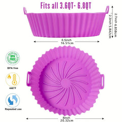 Silicone Air Fryer Pot Liners | Easy Cleaning & Round Air Frye