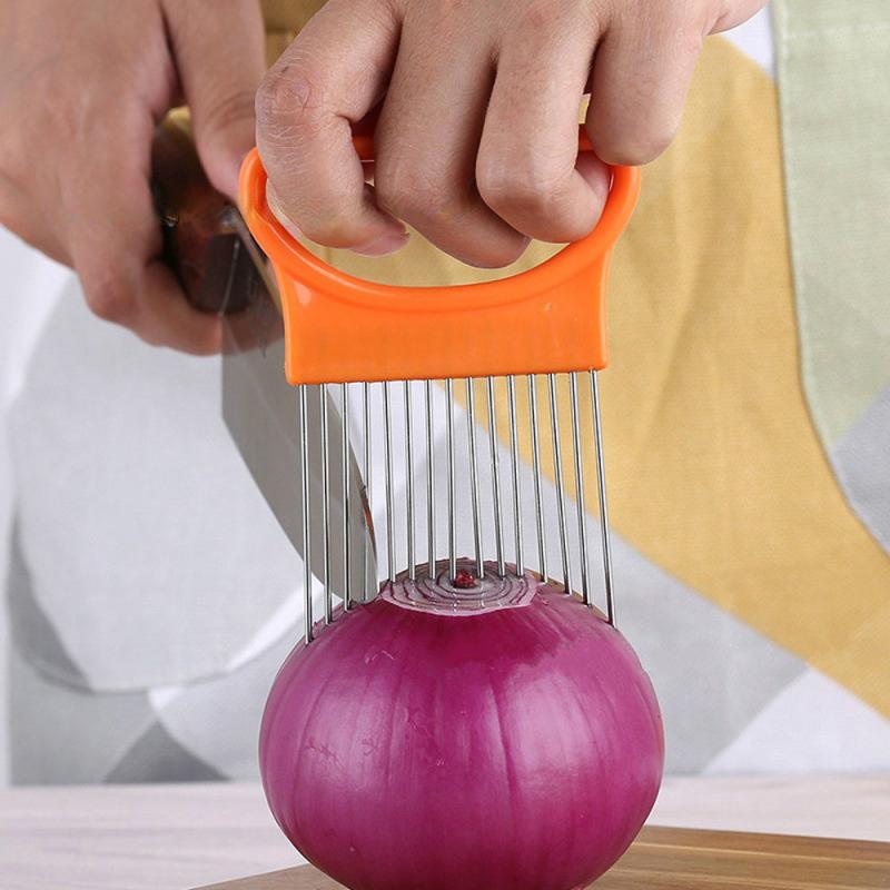 Onion Slicer Holder Stainless Steel Cutter Lemon Holder Creative Design