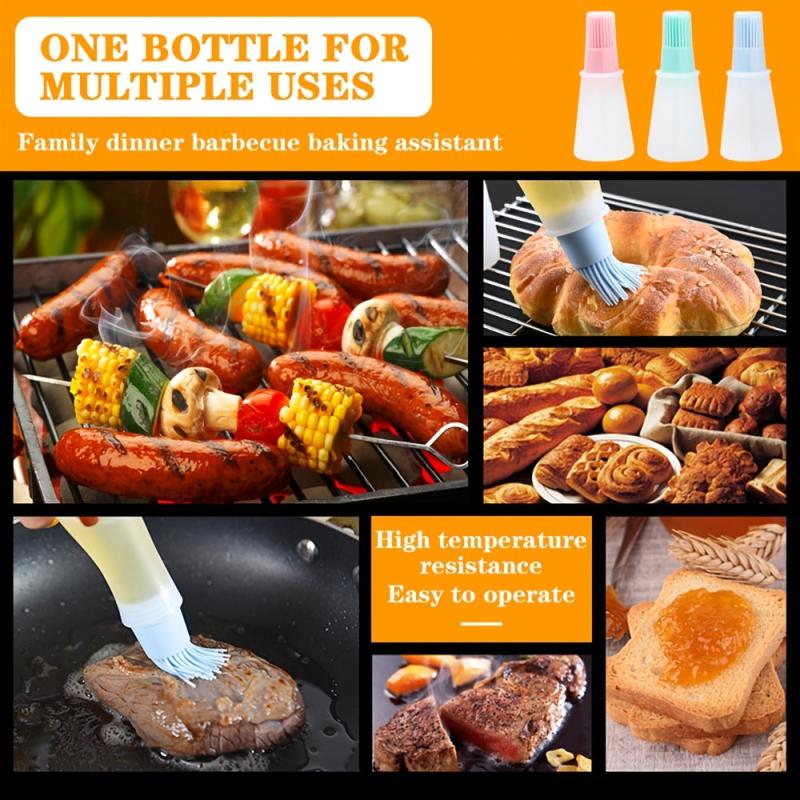 3pcs Silicone Pastry Basting Brush for Kitchen Cooking