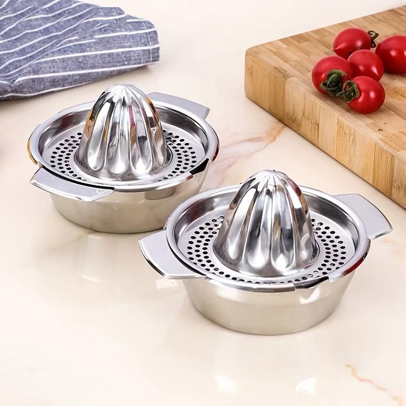 Stainless Steel Lemon Squeezer Juicer, Easy-to-Use with Bowl Container
