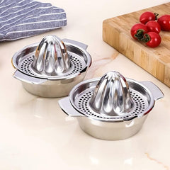 Stainless Steel Lemon Squeezer Juicer, Easy-to-Use with Bowl Container