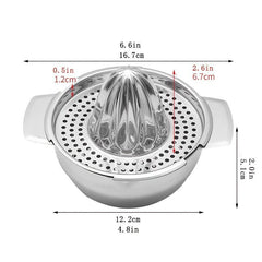 Stainless Steel Lemon Squeezer Juicer, Easy-to-Use with Bowl Container
