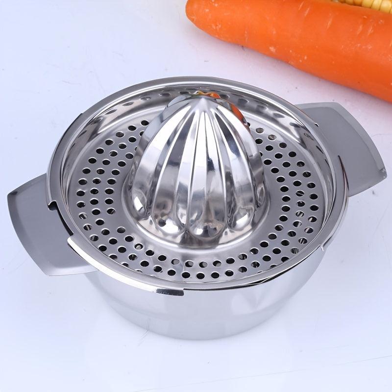 Stainless Steel Lemon Squeezer Juicer, Easy-to-Use with Bowl Container