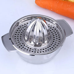 Stainless Steel Lemon Squeezer Juicer, Easy-to-Use with Bowl Container