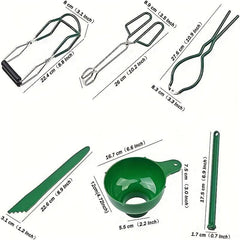 6pcs Canning Kit: Funnel, Lifter, Wrench, Lid Lifter, Tongs