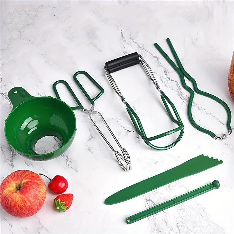 6pcs Canning Kit: Funnel, Lifter, Wrench, Lid Lifter, Tongs