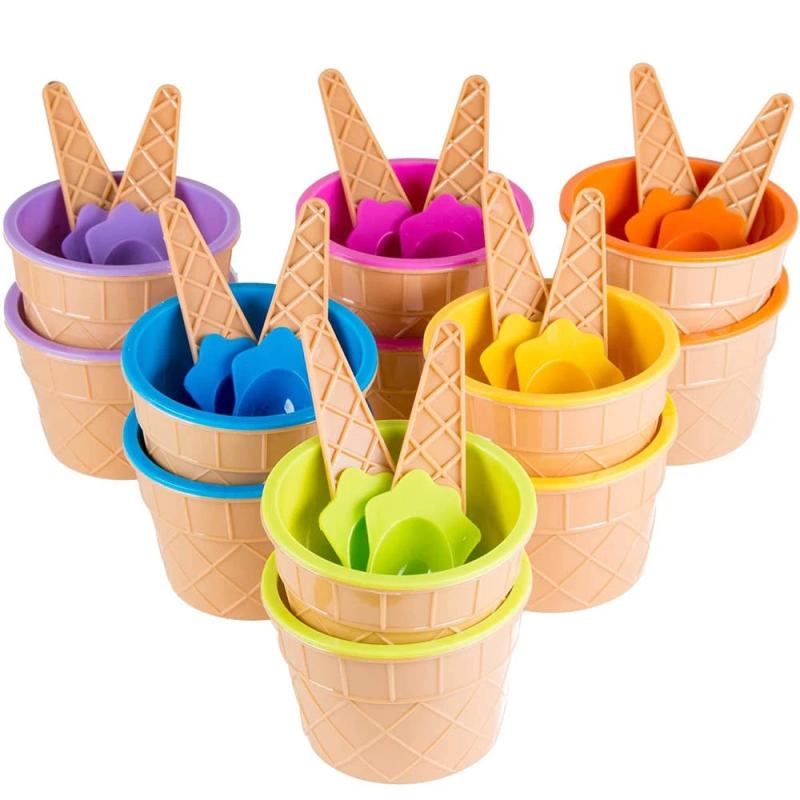 Ice Cream Bowl Spoon Set Durable Dessert DIY Ice Cream Tools