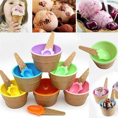 Ice Cream Bowl Spoon Set Durable Dessert DIY Ice Cream Tools