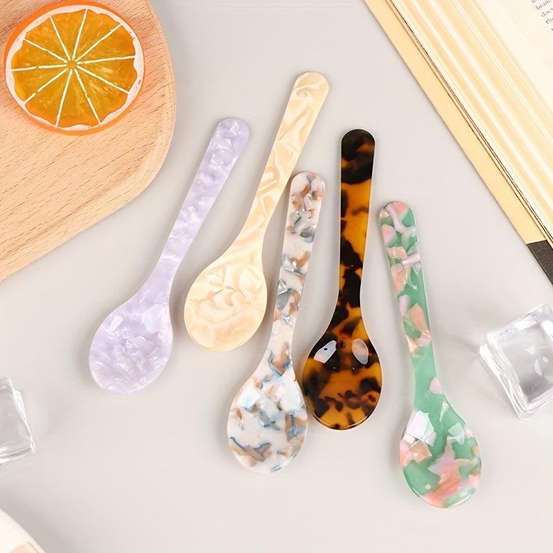 Vintage Acrylic Spoon Set Cake Jam Coffee Soup Spoon Kitchen Gadgets