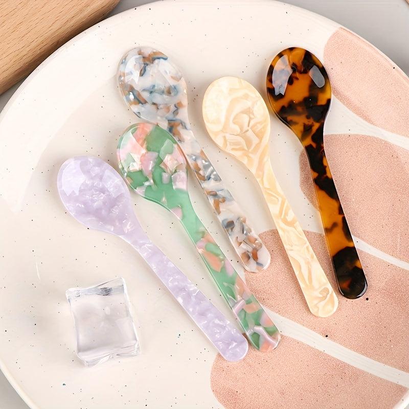 Vintage Acrylic Spoon Set Cake Jam Coffee Soup Spoon Kitchen Gadgets
