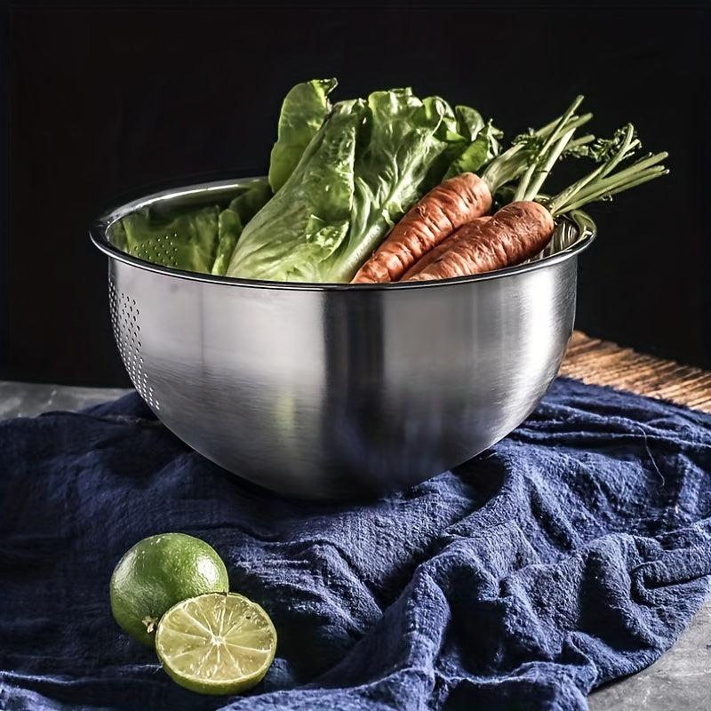 Stainless Steel Rice Washing Drain Basket, Household Rice Washing Colander