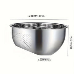 Stainless Steel Rice Washing Drain Basket, Household Rice Washing Colander
