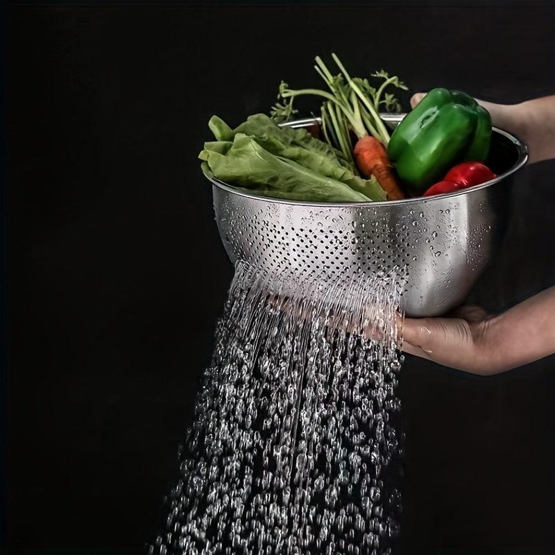 Stainless Steel Rice Washing Drain Basket, Household Rice Washing Colander