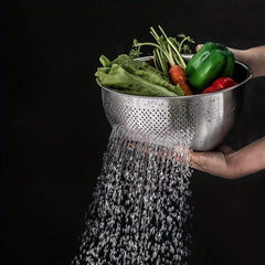 Stainless Steel Rice Washing Drain Basket, Household Rice Washing Colander