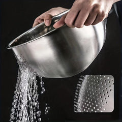 Stainless Steel Rice Washing Drain Basket, Household Rice Washing Colander