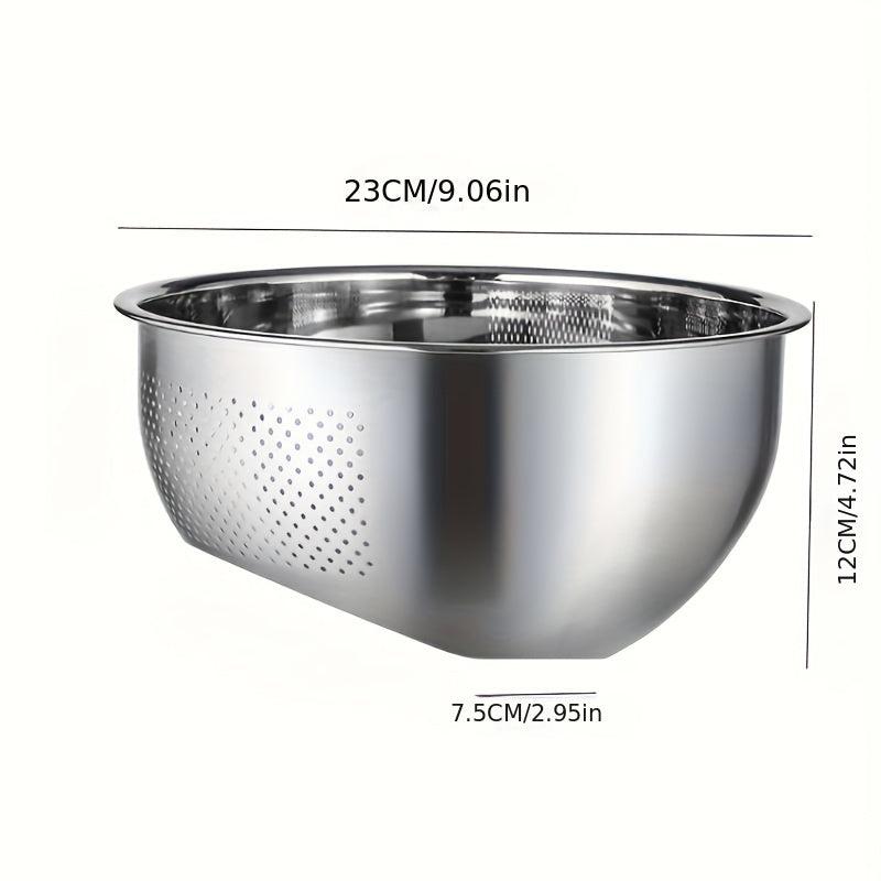 Stainless Steel Rice Washing Drain Basket, Household Rice Washing Colander