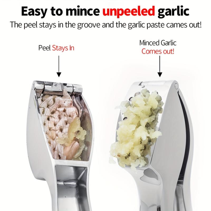 Ergonomic Garlic Press for Easy Garlic Mincing