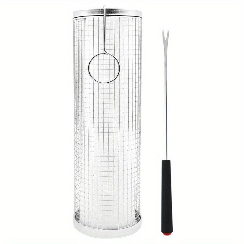 2pcs 304 Stainless BBQ Grill Basket Grilled Cage Cooking Tool