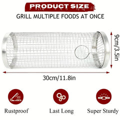 2pcs 304 Stainless BBQ Grill Basket Grilled Cage Cooking Tool
