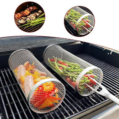 2pcs 304 Stainless BBQ Grill Basket Grilled Cage Cooking Tool
