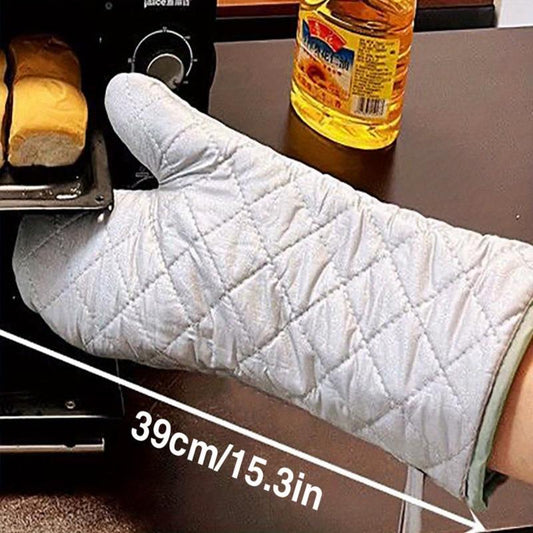 Polyester Oven Mitts Heat Resistant Double Layer Baking Insulation Gloves