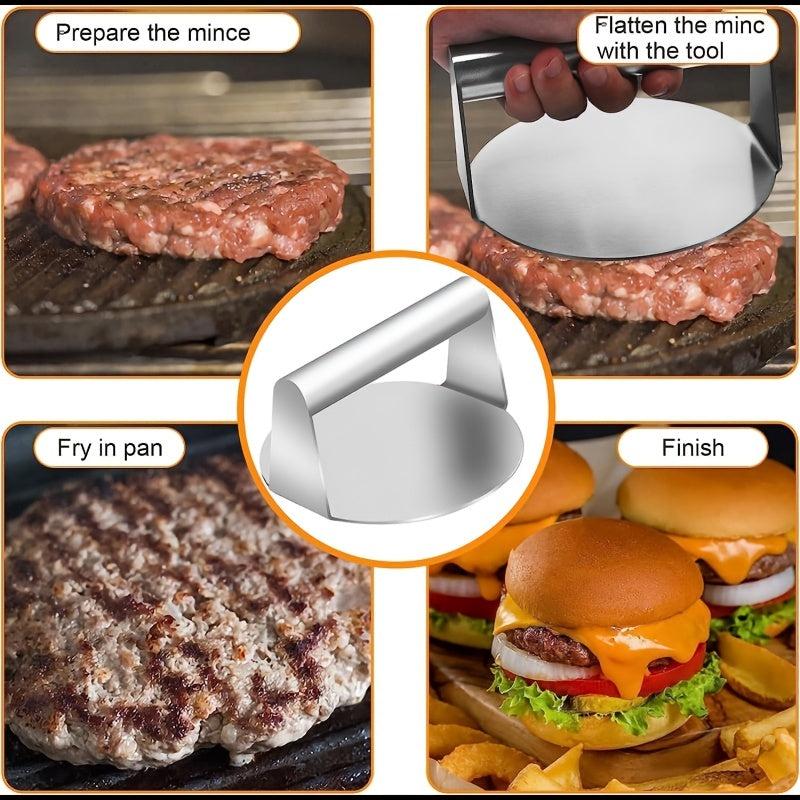 Stainless Steel Hamburger Press with Anti-Scald Handle