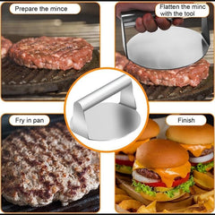 Stainless Steel Hamburger Press with Anti-Scald Handle