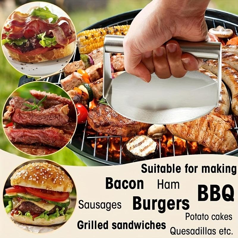 Stainless Steel Hamburger Press with Anti-Scald Handle