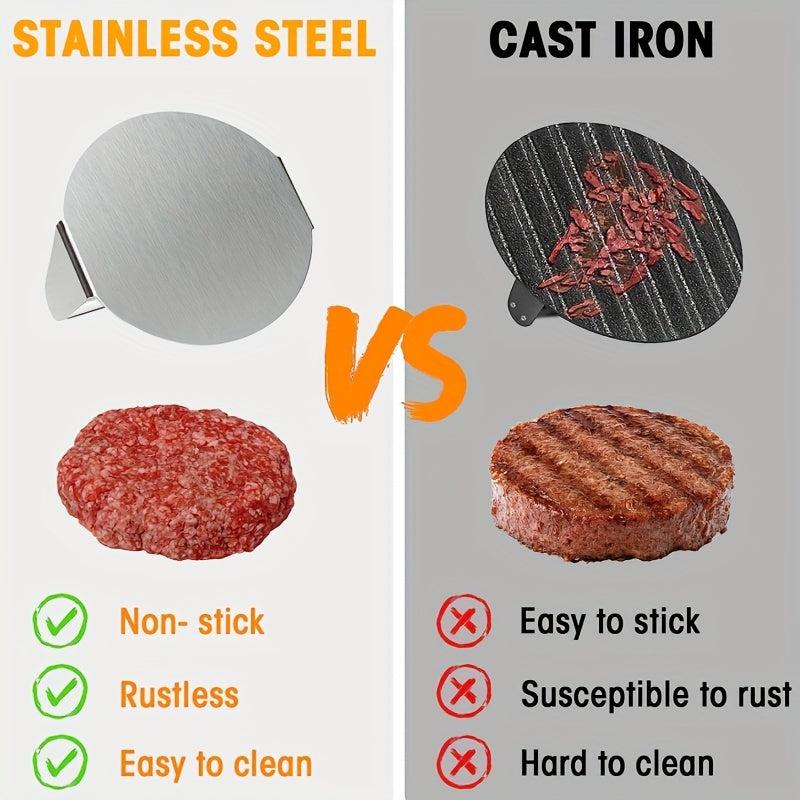 Stainless Steel Hamburger Press with Anti-Scald Handle