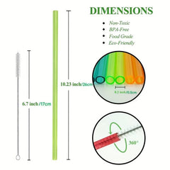 8pcs Dog Theme Reusable Straws for Family Gatherings