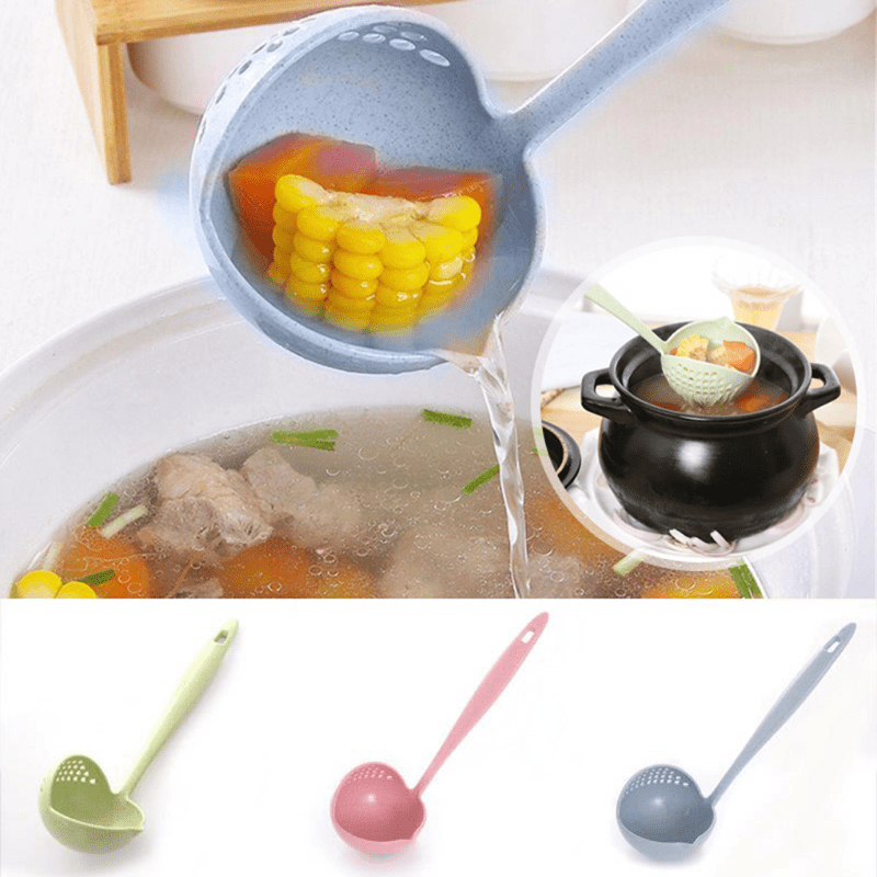 2 in 1 Skimmer Spoon With Filter Strainer Long Handled Cooking Colander