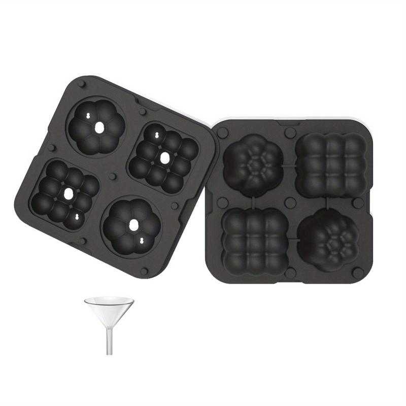 Ice Cube Mold Silicone Tray with Lid Stackable