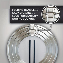 Dishwasher Safe Splatter Screen Foldable Heat Resistant Silicone Handle