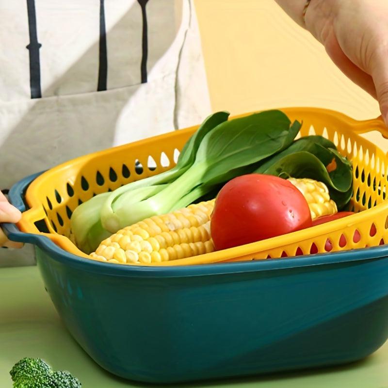 6pcs Plastic Colander Set for Fruits & Veggies Kitchen Gadgets