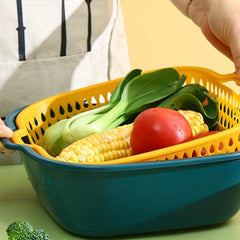 6pcs Plastic Colander Set for Fruits & Veggies Kitchen Gadgets