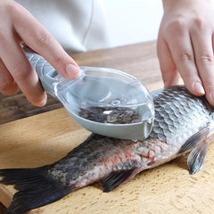 Fish Scale Remover with Lid - Kitchen Tool for Scraping Fish Scales