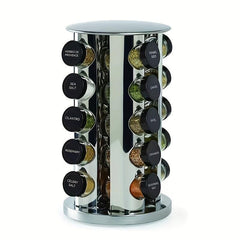 20 Spice Jar Revolving Countertop Spice Rack Organizer