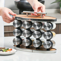 12pcs Spice Rack & Seasoning Organizer for Countertop/Cabinet