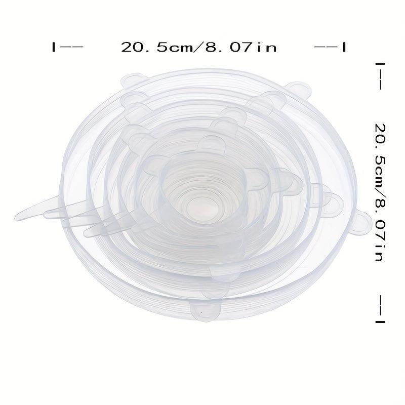 6pcs Silicone Lid Stretch Reusable Bowl Cover Food Storage Covers For Container