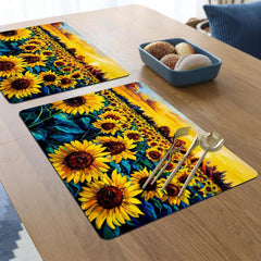 Sunflower Print Dish Drying Mat, Kitchen Sink Drain Pad