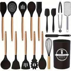 17pcs Silicone Kitchen Utensils Set Non-stick Heat Resistant Cooking Spatula