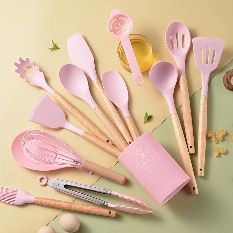 14pcs Silicone Utensils Set with Storage Holder Heat Resistant Cooking