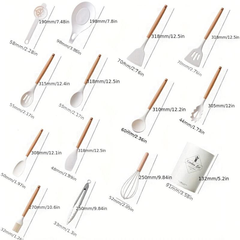 14pcs Silicone Utensils Set with Storage Holder Heat Resistant Cooking