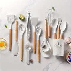 14pcs Silicone Utensils Set with Storage Holder Heat Resistant Cooking