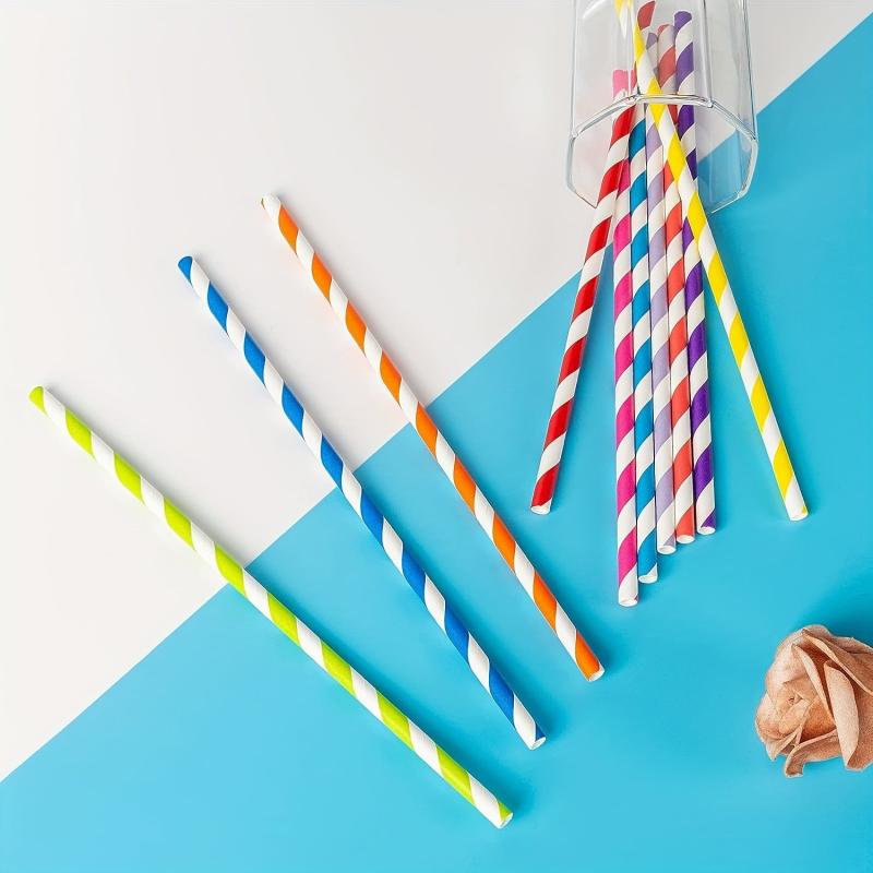 50 Yellow Biodegradable Paper Straws for Cocktails, Milkshakes, Coffee