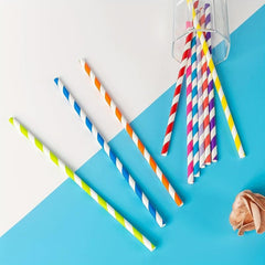50 Yellow Biodegradable Paper Straws for Cocktails, Milkshakes, Coffee