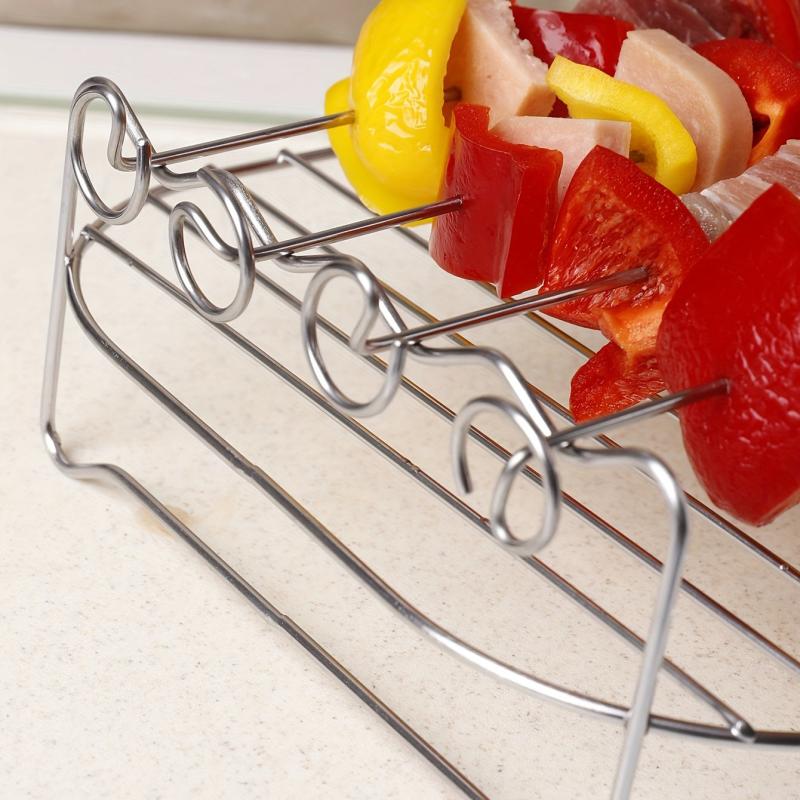 5pcs Stainless Steel BBQ Rack Set with Skewer for Air Fryer Grill Dehydrator