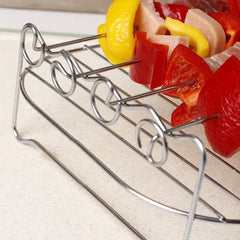 5pcs Stainless Steel BBQ Rack Set with Skewer for Air Fryer Grill Dehydrator