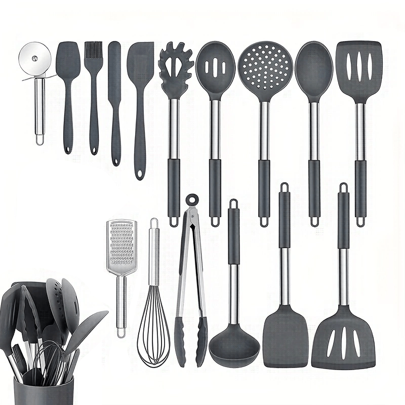 42pc Kitchen Utensil Set with Holder Cooking Turner Spatula Whisk