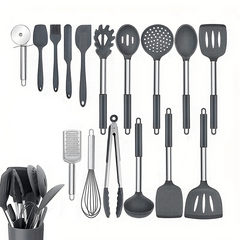 42pc Kitchen Utensil Set with Holder Cooking Turner Spatula Whisk